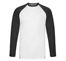 Sale% Baseball-Langarm-Shirt von Fruits of the Loom
