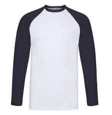 Sale% Baseball-Langarm-Shirt von Fruits of the Loom